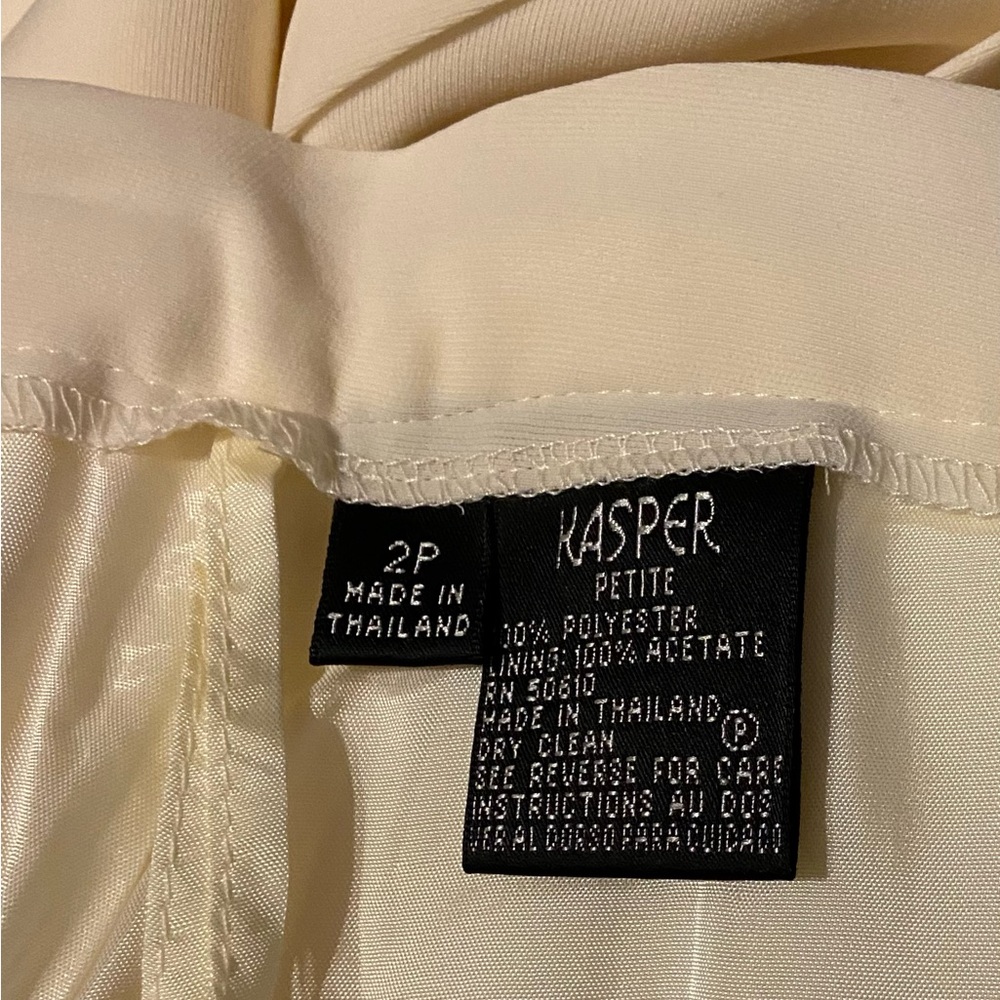 Kasper NWT Timeless Style: Vintage 2P Cream-colored fully-lined pants. - Picture 7 of 10